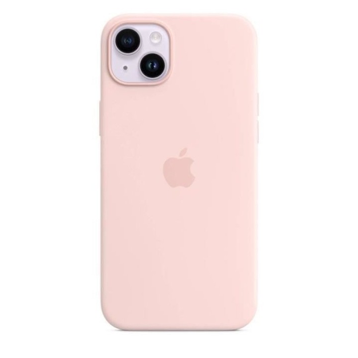 APPLE Coque en silicone pour iPhone 14 Plus avec MagSafe - Rose craie