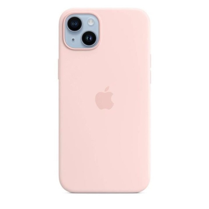 APPLE Coque en silicone pour iPhone 14 Plus avec MagSafe - Rose craie