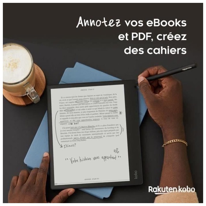 Pack Liseuse Bloc Note KOBO Elipsa - 10 - 32Go + Etui Sleepcover + Sty