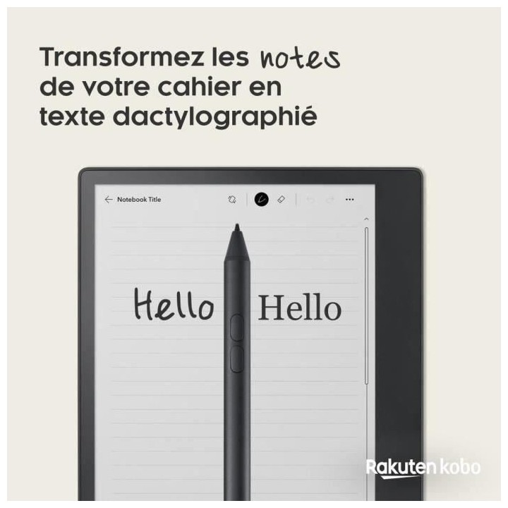 Pack Liseuse Bloc Note KOBO Elipsa - 10 - 32Go + Etui Sleepcover + Sty