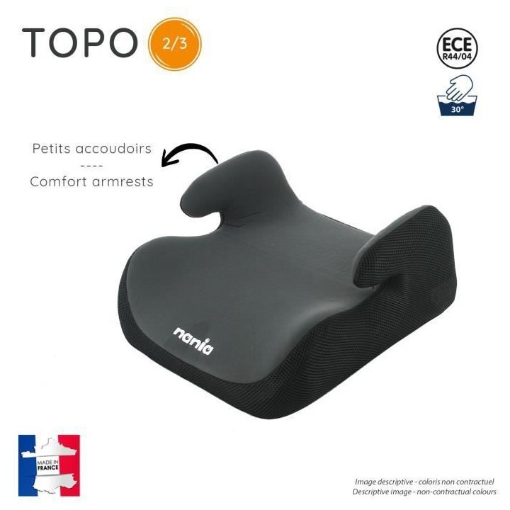Nania Siege auto rehausseur bas TOPO groupe 2/3 (15-36kg) - smoke