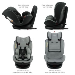 Siege auto Isofix Migo NANIA - Pivotant 360° - Dos et face route - Groupe 0/1/2/3 - 0-36kg