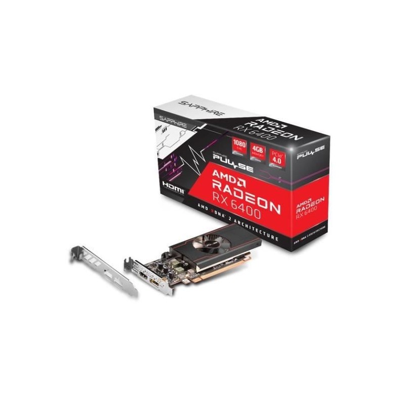 Carte Graphique - SAPPHIRE - Radeon RX 6400 PULSE GAMING - 4 Go - GDDR6 (11315-01-20G)