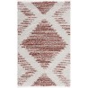 NAZAR Tapis de salon Shaggy longues meches style Berbere OIA- 120 x 160 cm - Blanc et terracotta