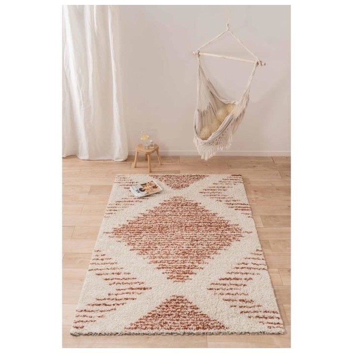 NAZAR Tapis de salon Shaggy longues meches style Berbere OIA- 120 x 16
