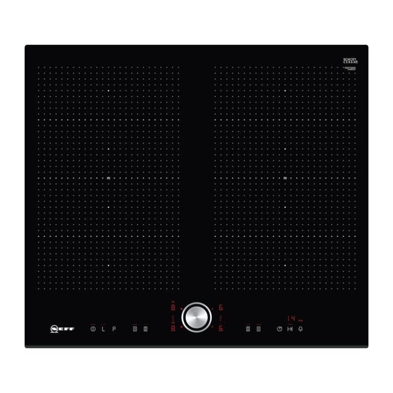 Table de cuisson induction NEFF - 2 zones flexInduction - 7400 W max - Revetement verre - Noir - L59,2 x P 52,2 cm - T56FT60X0