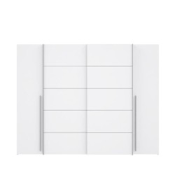 Armoire - Blanc mat - 2 portes battantes + 2 portes coulissantes - L 270,3 x P 61,2 x H 210 cm - NARAGO