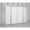 Armoire - Blanc mat - 2 portes battantes + 2 portes coulissantes - L 270,3 x P 61,2 x H 210 cm - NARAGO