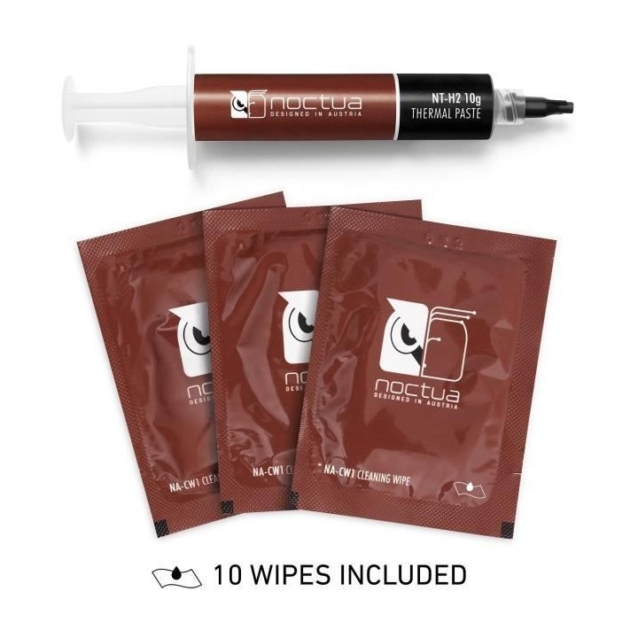 NOCTUA Pâte thermique avec 10 lingettes nettoyantes 10g (NT-H2-10)