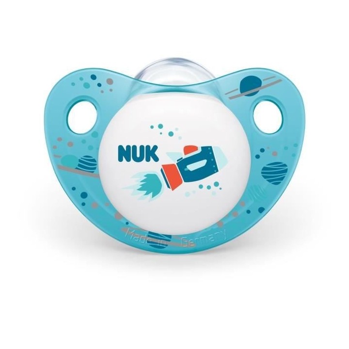 Nuk Trendline Sucette Silicone +18m Poisson Fusée Lot de 2