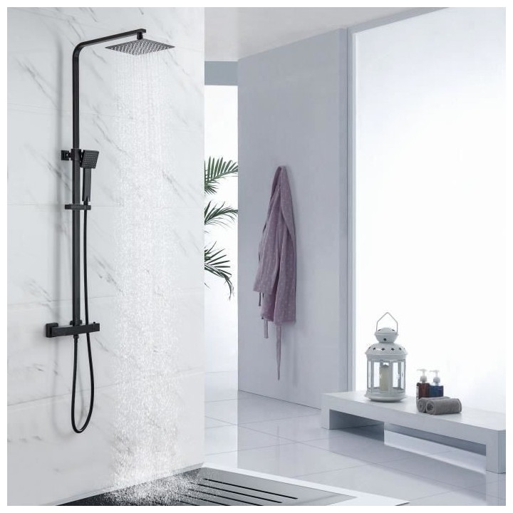 Colonne de douche OCEANIC - Mitigeur thermostatique - Pomme haute carr