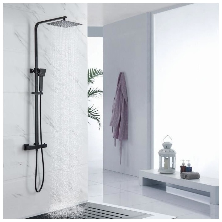 Colonne de douche OCEANIC - Mitigeur thermostatique - Pomme haute rect