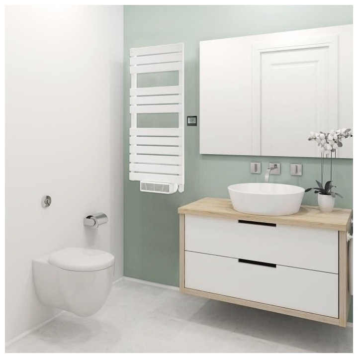 Radiateur Seche-serviettes avec soufflerie 750W + 1000W OCEANIC Opal -