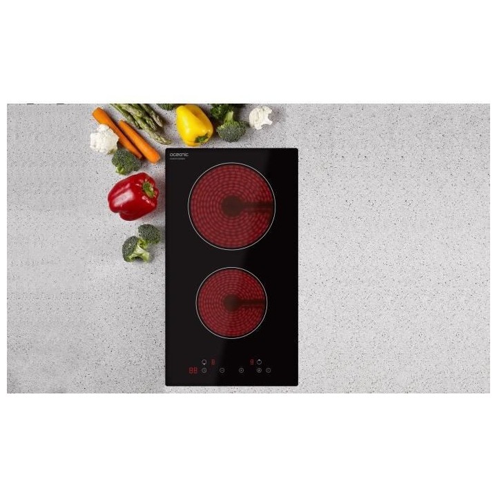 Plaque de cuisson vitrocéramique OCEANIC 2 foyers L52 x P29 cm OCEATV