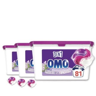 Lot de 3 - OMO Lessive Capsules 3en1 Lavande & Patchouli - 27 lavages