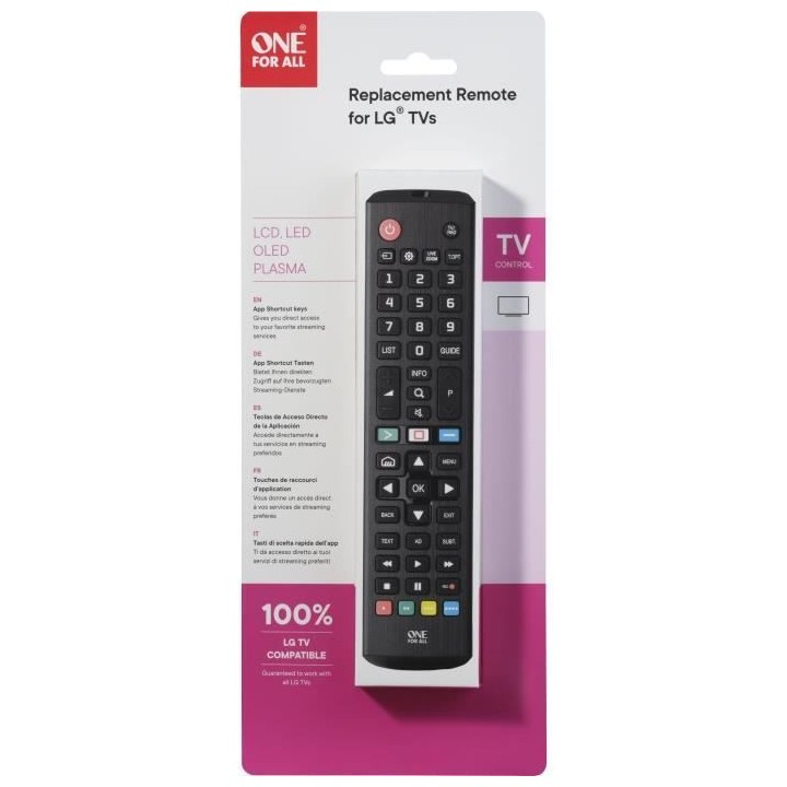 ONE FOR ALL URC4911 - Télécommande de remplacement pour TV LG
