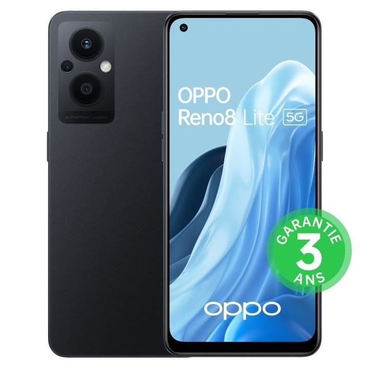 OPPO Reno8 Lite 128Go 5G Noir Cosmique