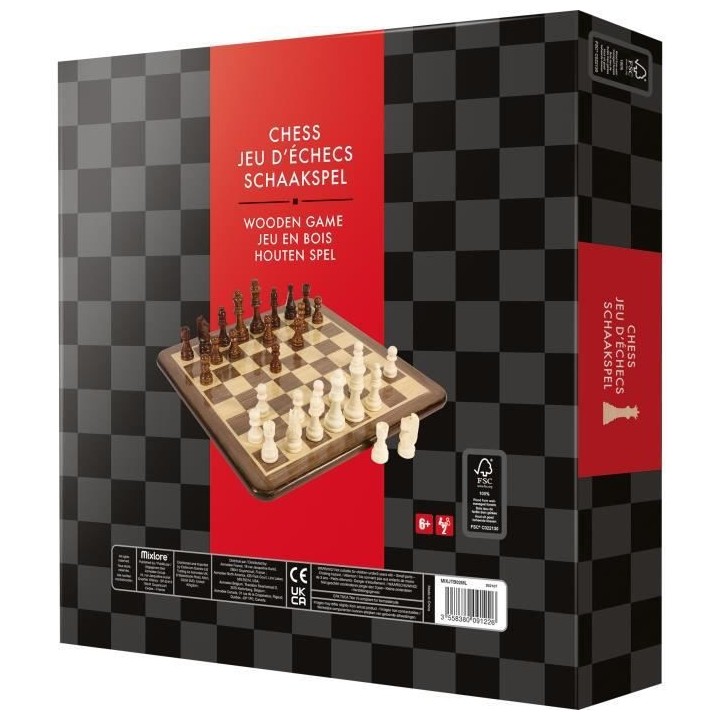 Mixlore | Jeu d'échecs | Jeu de société en bois | a partir de 6 ans