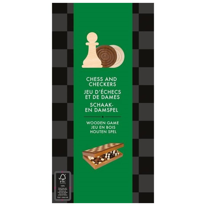 Mixlore | Jeu d'échecs et de dames pliable | Jeu de société en bois