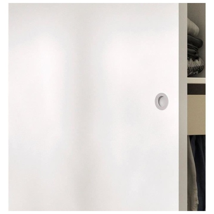 OPTIMUM - Kit porte coulissante blanc + rail + bandeau Blanc - H 204 x