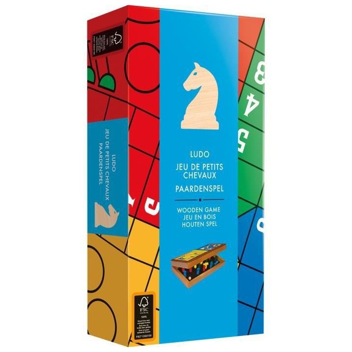 Mixlore | Ludo : Jeu de petits chevaux pliable | Jeu de société en b