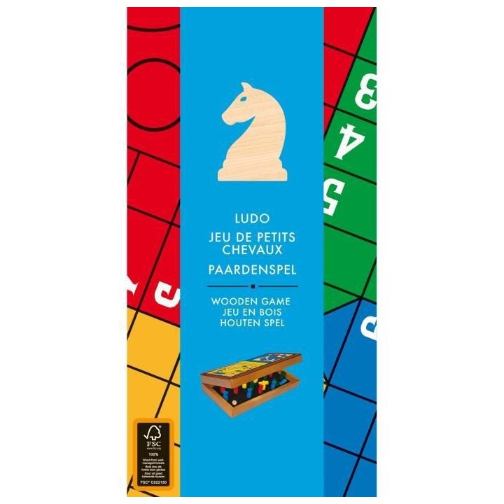 Mixlore | Ludo : Jeu de petits chevaux pliable | Jeu de société en b