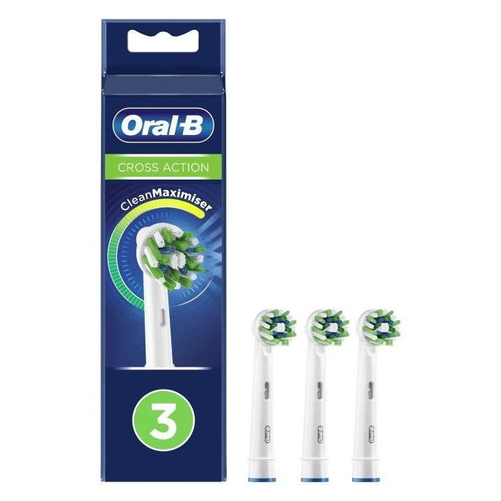 Oral-B Brossette CrossAction avec Technologie CleanMaximiser 3 unités