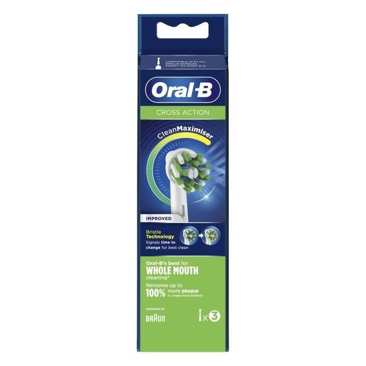 Oral-B Brossette CrossAction avec Technologie CleanMaximiser 3 unités