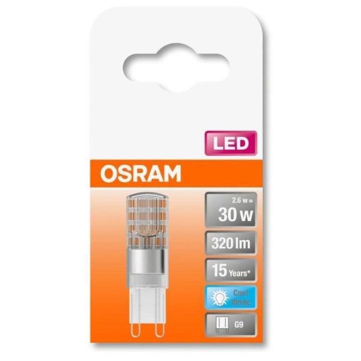 OSRAM Ampoule LED Capsule claire 2,6W 30 G9 froid