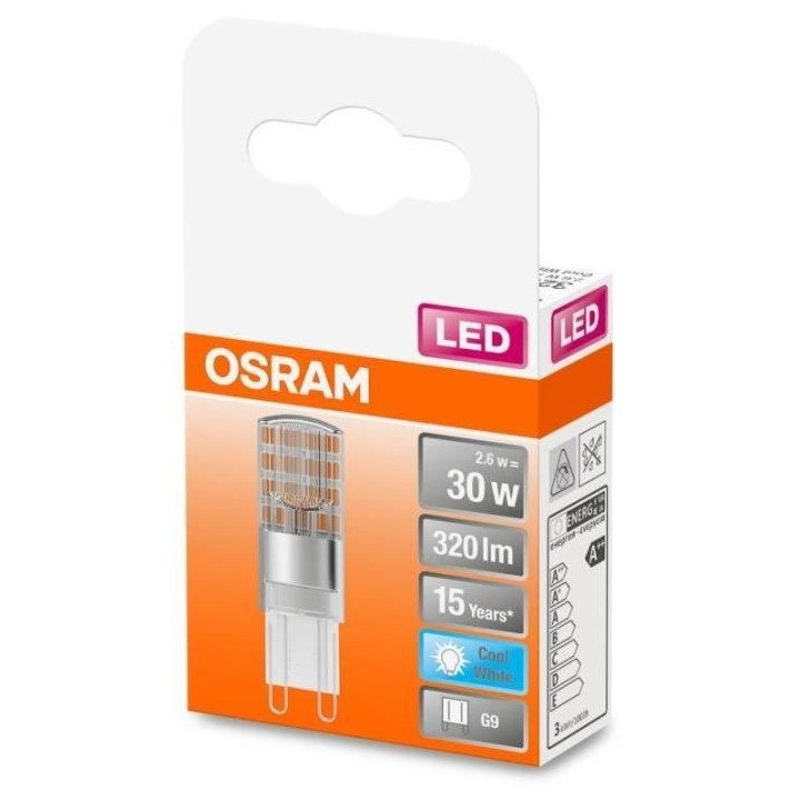 OSRAM Ampoule LED Capsule claire 2,6W 30 G9 froid
