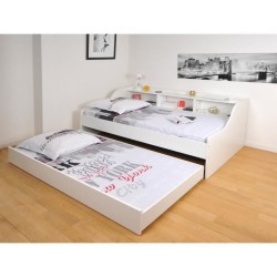 WEBER Palma Lit enfant 90 x 190 cm - Contemporain - Mélaminé blanc