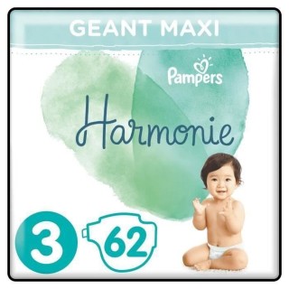 PAMPERS Harmonie - Taille 3 - 62 Couches