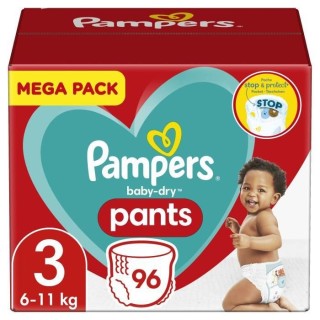 PAMPERS Baby-Dry Pants Taille 3 - 96 Couches-Culottes