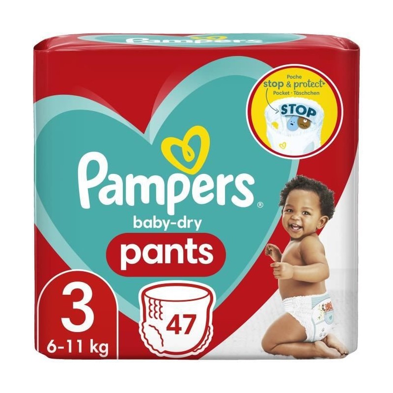 PAMPERS Baby-Dry Pants Taille 3 - 47 Couches-culottes