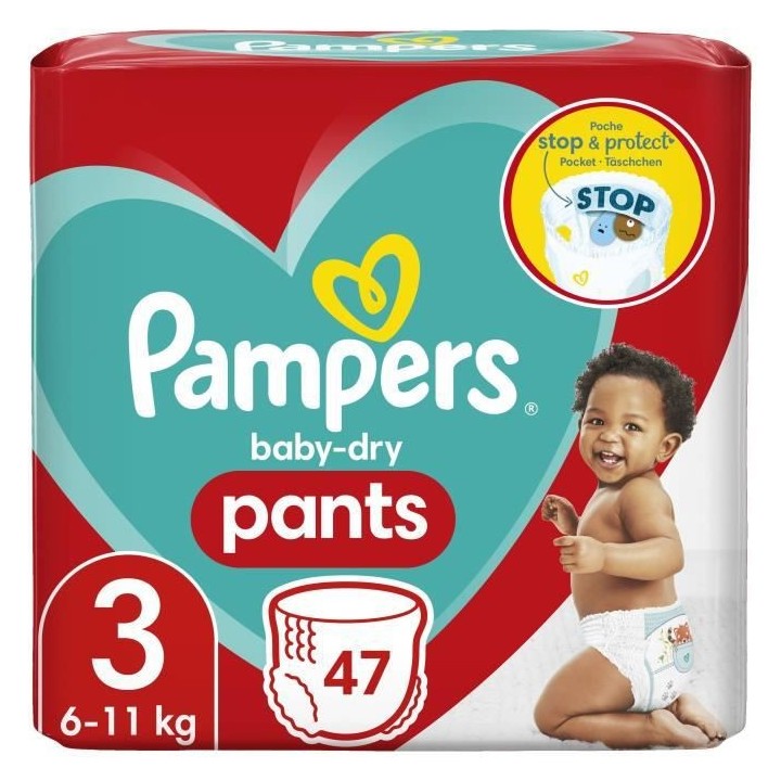 PAMPERS Baby-Dry Pants Taille 3 - 47 Couches-culottes