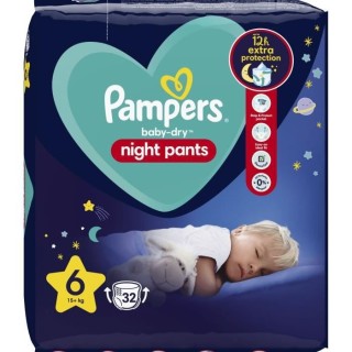 PAMPERS Baby-Dry Night Pants pour la nuit Taille 6 - 32 Couches-culott