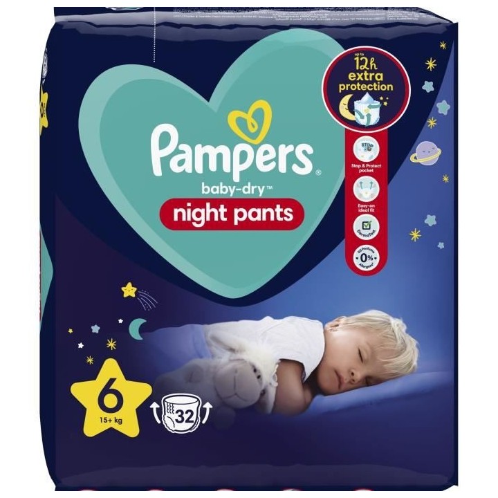 PAMPERS Baby-Dry Night Pants pour la nuit Taille 6 - 32 Couches-culott