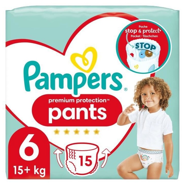 PAMPERS Premium Protection Pants Taille 6 - 15 Couches-culottes