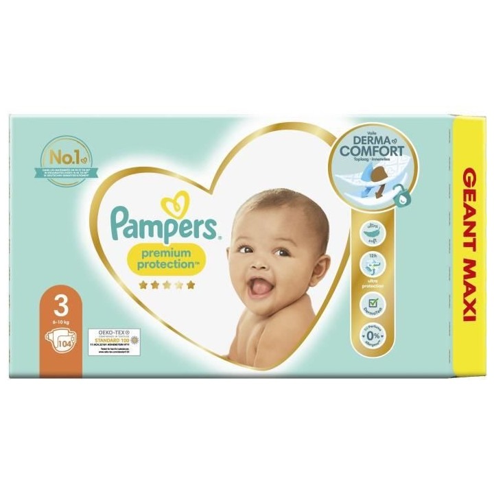PAMPERS Premium Protection Taille 3 - 104 Couches