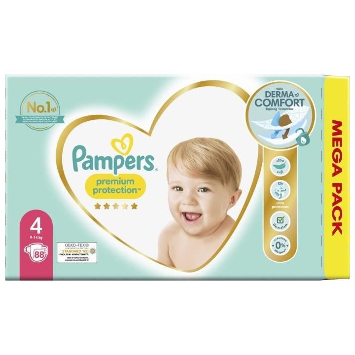 PAMPERS Premium Protection Taille 4 - 88 Couches