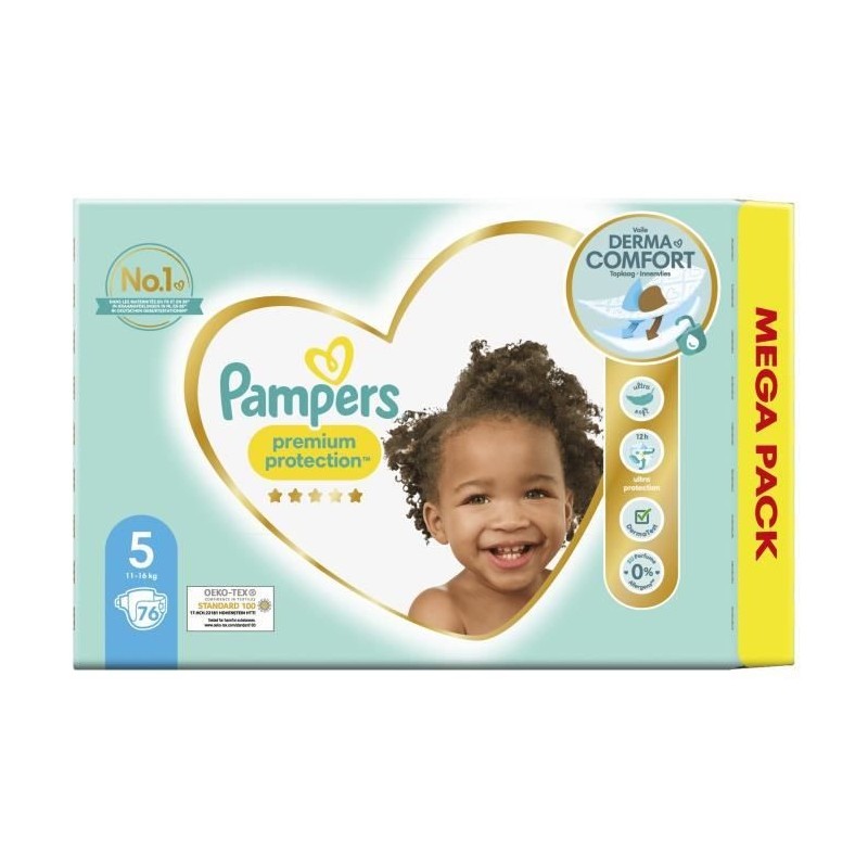 PAMPERS Premium Protection Taille 5 - 76 Couches