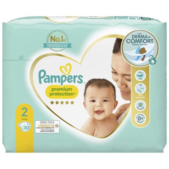 PAMPERS Premium Protection Taille 2 - 30 Couches