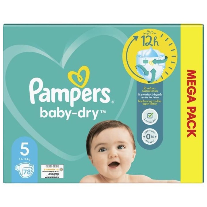 PAMPERS Baby-Dry Taille 5 - 78 Couches