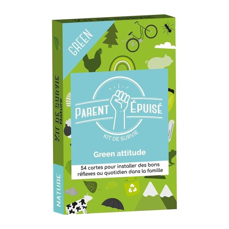 Parent épuisé Kit de survie : Green Attitude | Jeu de société | a partir de 7 ans | 2 joueurs