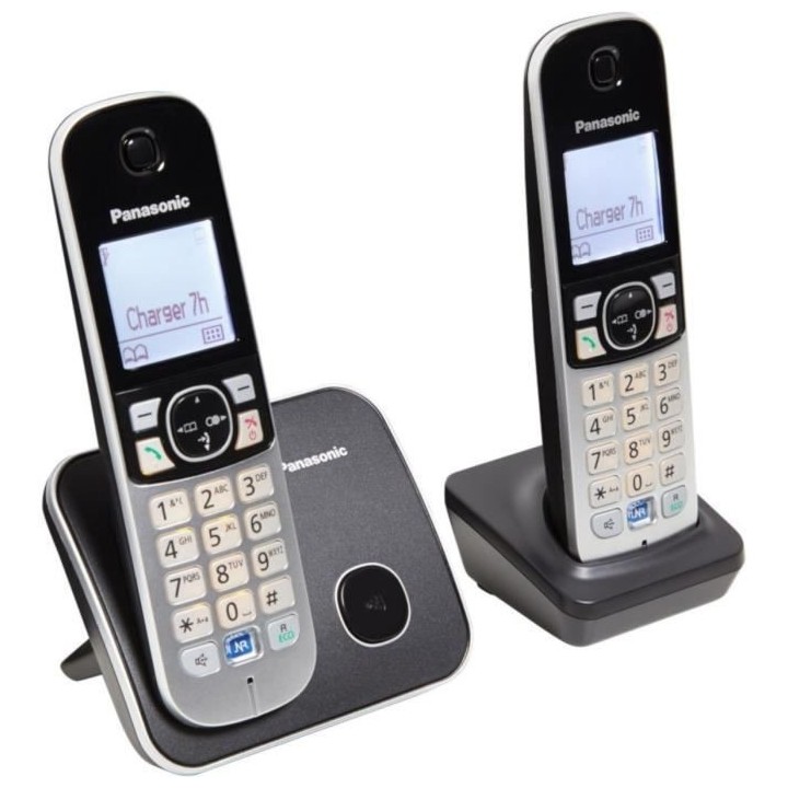 PANASONIC Téléphone résidentiel dect - TG6812 - Duo sans répondeur