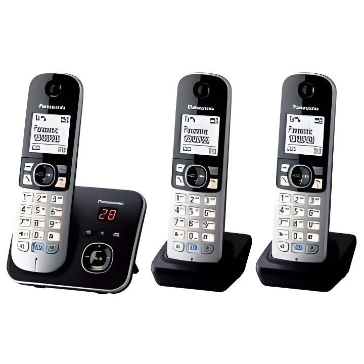 PANASONIC Téléphone résidentiel dect - TG6823 - Trio avec répondeu