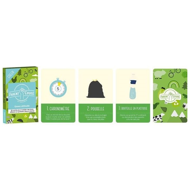 Parent épuisé Kit de survie : Green Attitude | Jeu de société | a