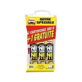 Colle de Fixation Ni Clou Ni Vis PATTEX - Extra Fort & Rapide - Cartou