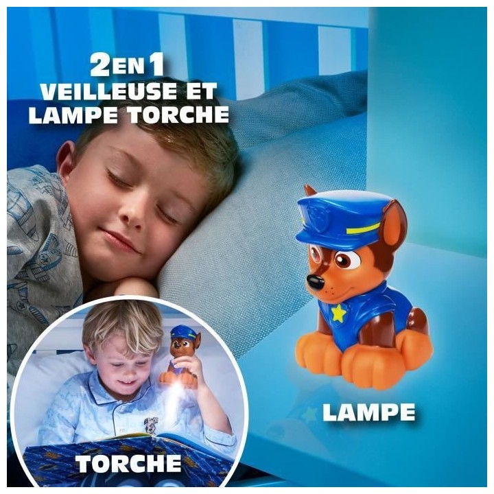 PAT' PATROUILLE Chase Veilleuse et lampe torche GoGlow Buddy
