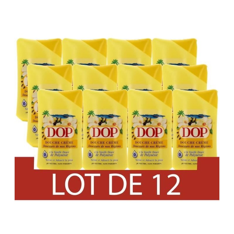 Gel douche creme DOP Douceurs de nos Régions Vanille douce de Polynésie - 12 x 250 ml